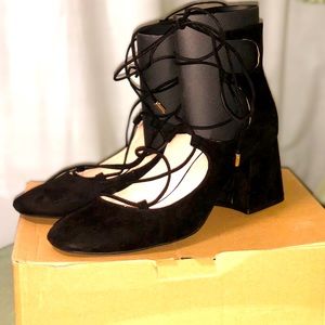 Zara black suede Taco heel size 9
